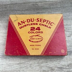 Vintage 24 Pc AN DU SEPTIC Dustless COLOR CHALK Binney Smith Used